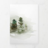 Evergreen Pines Rustieke Bruiloft Save The Date Drieluik Uitnodiging (Cover)