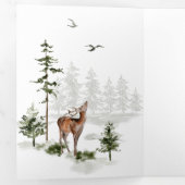 Evergreen Pines Rustieke Bruiloft Save The Date Drieluik Uitnodiging (Binnenzijde eerst)