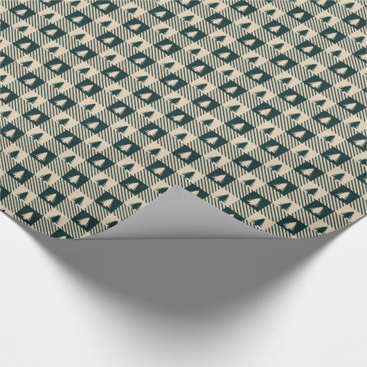 Evergreen plaid cadeaupapier (Hoek)