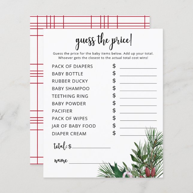 Evergreen Price Raad Game (Voorkant / Achterkant)