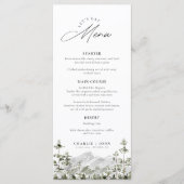 Evergreen Rustic Mountain Forest Boho Wedding Menu (Voorkant)