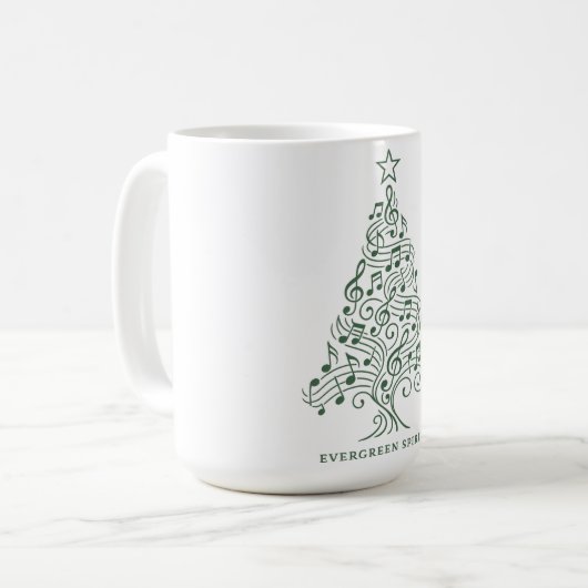 Evergreen Spirit – Musical Christmas Tree Design Koffiemok (Voorkant links)