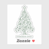 Evergreen Spirit – Musical Christmas Tree Design Sticker (Vel)