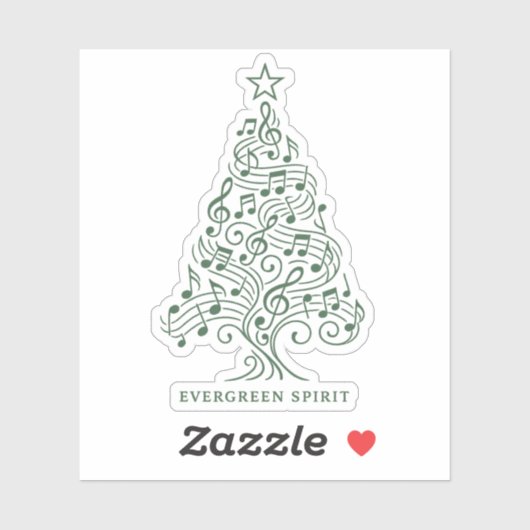 Evergreen Spirit – Musical Christmas Tree Design Sticker (Vel)