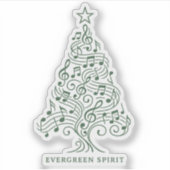 Evergreen Spirit – Musical Christmas Tree Design Sticker (Voorkant)