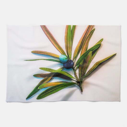 Evergreen Sprig met Berries Kitchen Towels Theedoek (Horizontaal)