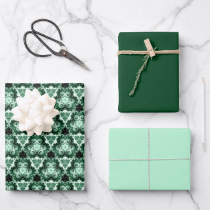 Evergreen Swirl met oliden Inpakpapier Vel