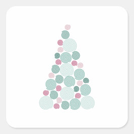 Evergreen Swirl Vierkante Sticker