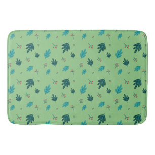 Evergreen Tree Leaves en Red Holly Berries Badmat