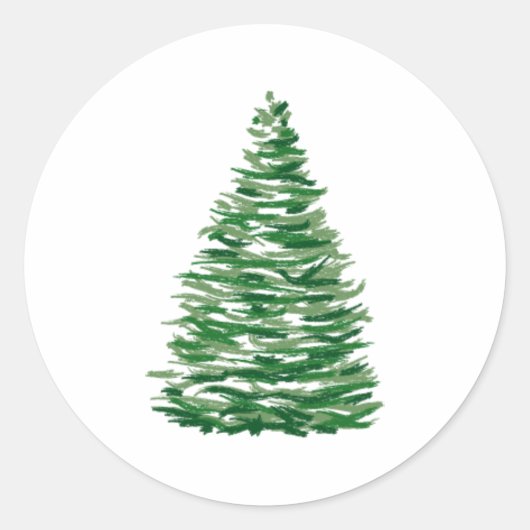 Evergreen Tree Ronde Sticker (Voorkant)