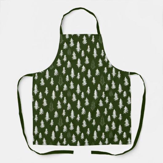 Evergreen Tree Winter Kerstpromotie Apron Schort (Voorkant)