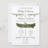 Evergreen Trees + Canoe Wedding Kaart (Voorkant)