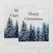 Evergreen Trees met Snow Flat Note-kerstkaart Notitiekaartje (Voorkant / Achterkant)