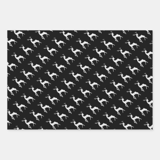 Evergreen Trees, met zwarte en goudkerstrennen Inpakpapier Vel (Voorkant 3)