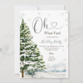 Evergreen Trees Vakantie Winter Party Kaart (Voorkant)