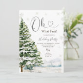 Evergreen Trees Vakantie Winter Party Kaart (Staand voorkant)