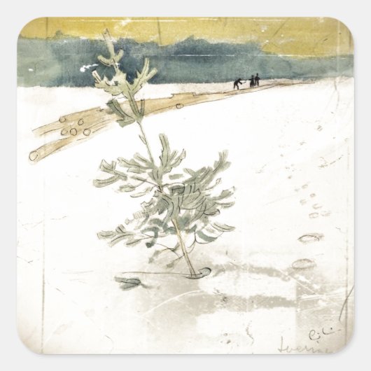 Evergreen Vierkante Sticker (Voorkant)