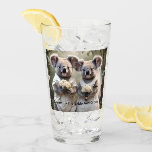 Evergreen Vows: Een Koala-bruiloft in het wit Glas (Voorkant ijs)
