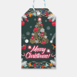 Evergreen vreugde van de kerst cadeaulabel