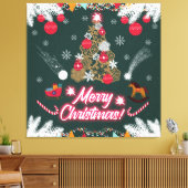 Evergreen vreugde van de kerst canvas afdruk (Insitu (Woonkamer))