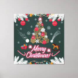 Evergreen vreugde van de kerst canvas afdruk