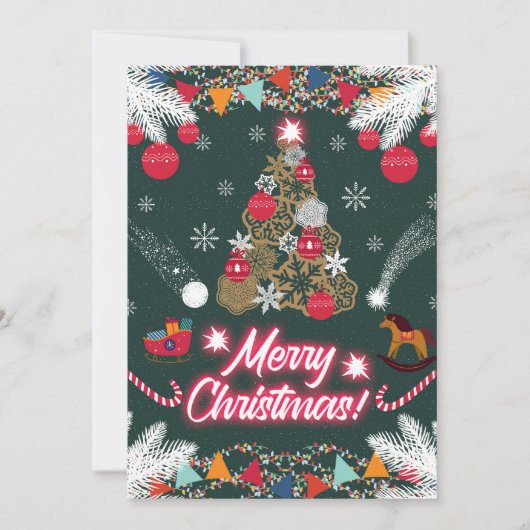 Evergreen vreugde van de kerst feestdagenkaart (Voorkant)