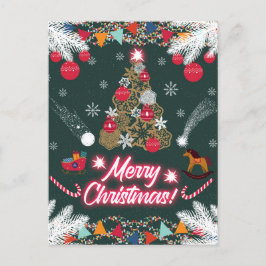 Evergreen vreugde van de kerst feestdagenkaart