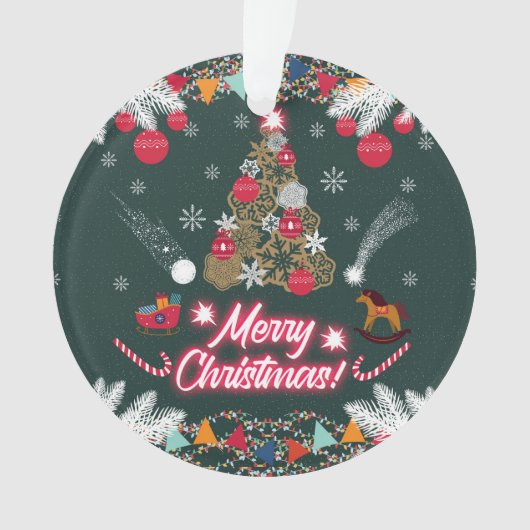 Evergreen vreugde van de kerst ornament (voorkant)