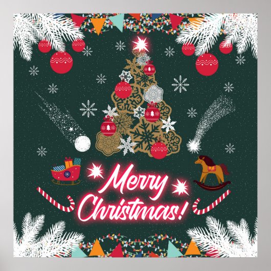 Evergreen vreugde van de kerst poster (Voorkant)