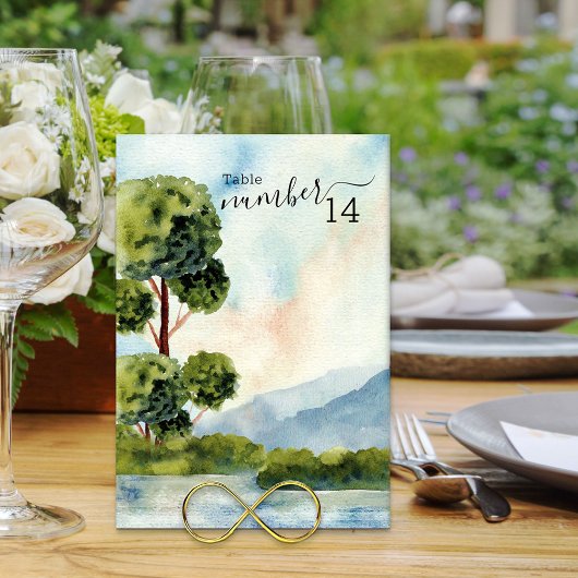 Evergreen Waterverf Wedding Editable Kaart