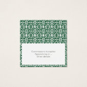 Evergreen White Crochet Lace Pattern Visitekaartje (Achterkant)