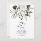 Evergreen Winter 70ste Verjaardag Kaart (Voorkant)