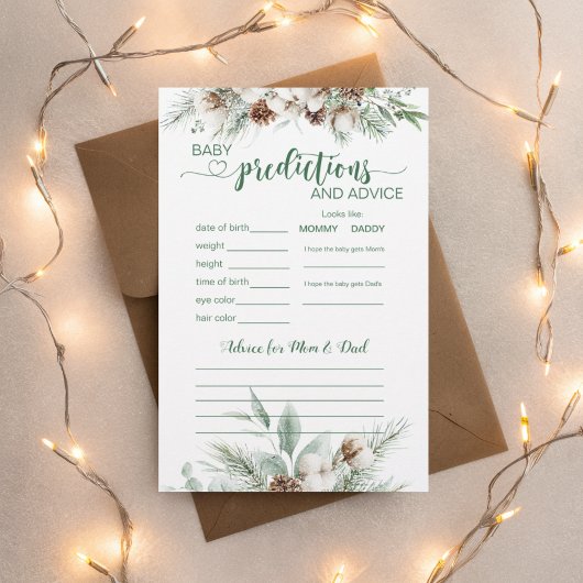Evergreen winter Baby Voorspelling en advies Kaart