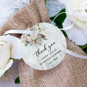 Evergreen Winter Eerste Verjaardag Dank u Bedankjes Labels