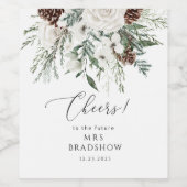 Evergreen winter elegant vrijgezellenfeest wijn etiket (Enkel label)