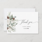 Evergreen winter elegante bruiloft dank u kaart (Voorkant)