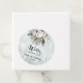 Evergreen Winter Onederland Eerste Verjaardag Bedankjes Labels (In situ)