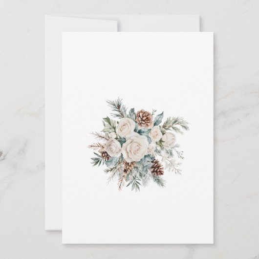 Evergreen Winter Onederland Eerste Verjaardag Kaart (Achterkant)