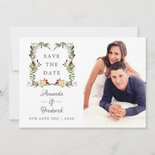 Evergreen - Wintertide Woodland Christmas Huwelijk Save The Date