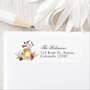 Evergreen - Wintertide Woodland Kerst Huwelijk Etiket