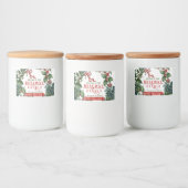  Evergreens en Red Bow Balsam Candle Label Voedselcontainer Etiket (Flessen)