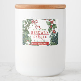  Evergreens en Red Bow Balsam Candle Label Voedselcontainer Etiket
