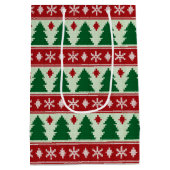 Evergreens & Snowflakes Knit Medium Cadeauzakje (Achterkant)