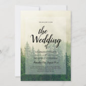 Evergreens Winter Bruiloft Bergbos Kaart (Voorkant)