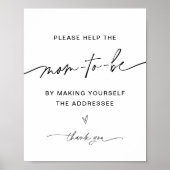 EVERLEIGH Adres het Teken van het Baby shower van  Poster (Voorkant)