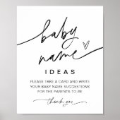 EVERLEIGH Baby Name Ideeën as Game Sign Poster (Voorkant)