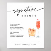 EVERLEIGH de Drinken van de Handtekening het Teken Poster (Voorkant)