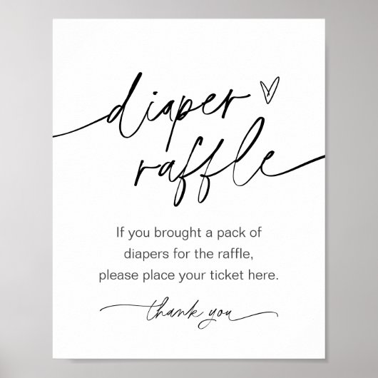 EVERLEIGH Diaper Baby shower Game Sign Poster (Voorkant)