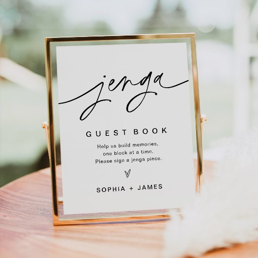 EVERLEIGH Jenga Guest Book Weddenschap Poster