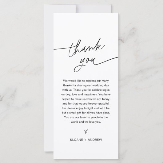 EVERLEIGH Menu Mariage minimaliste 4x9 (Dos)
